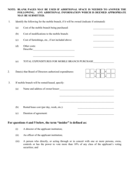 Application to Establish a Mobile Branch - Connecticut, Page 2