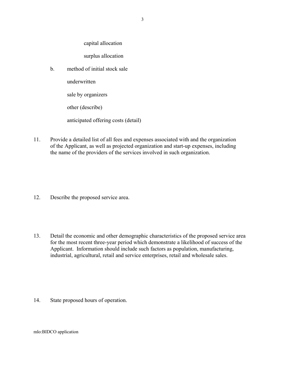 Bidco Initial Application - Connecticut, Page 3