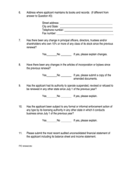 Renewal Application for International Trade and Investment Corporation - Connecticut, Page 2