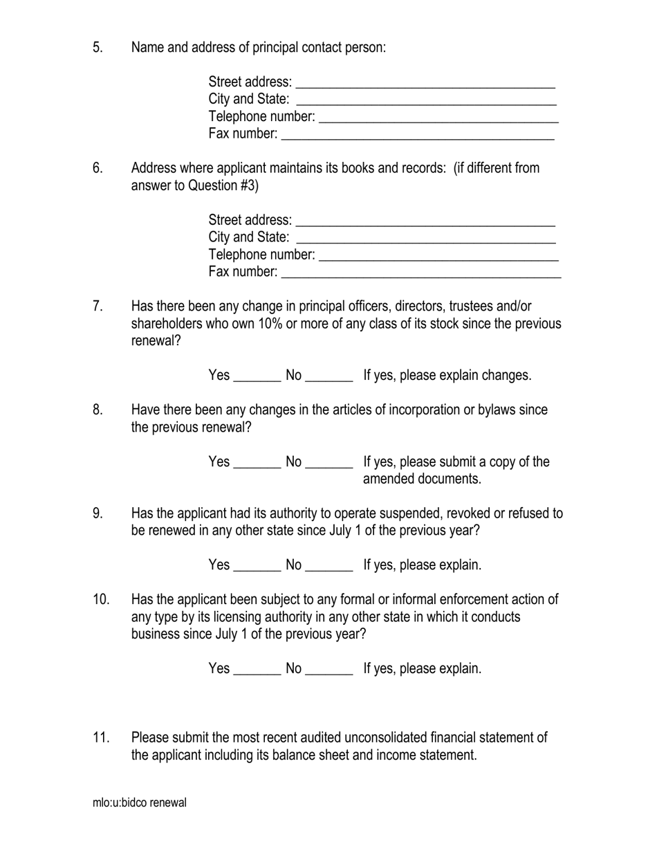 Renewal Application for Business and Industrial Development Corporation - Connecticut, Page 2