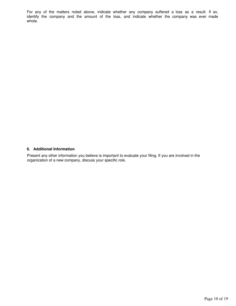 Biographical and Financial Report for Business and Industrial Development Corporations (Bidcos), International Trade and Investment Corporations (Itics), Non-depository Trust Companies, and Uninsured Banks - Connecticut, Page 10