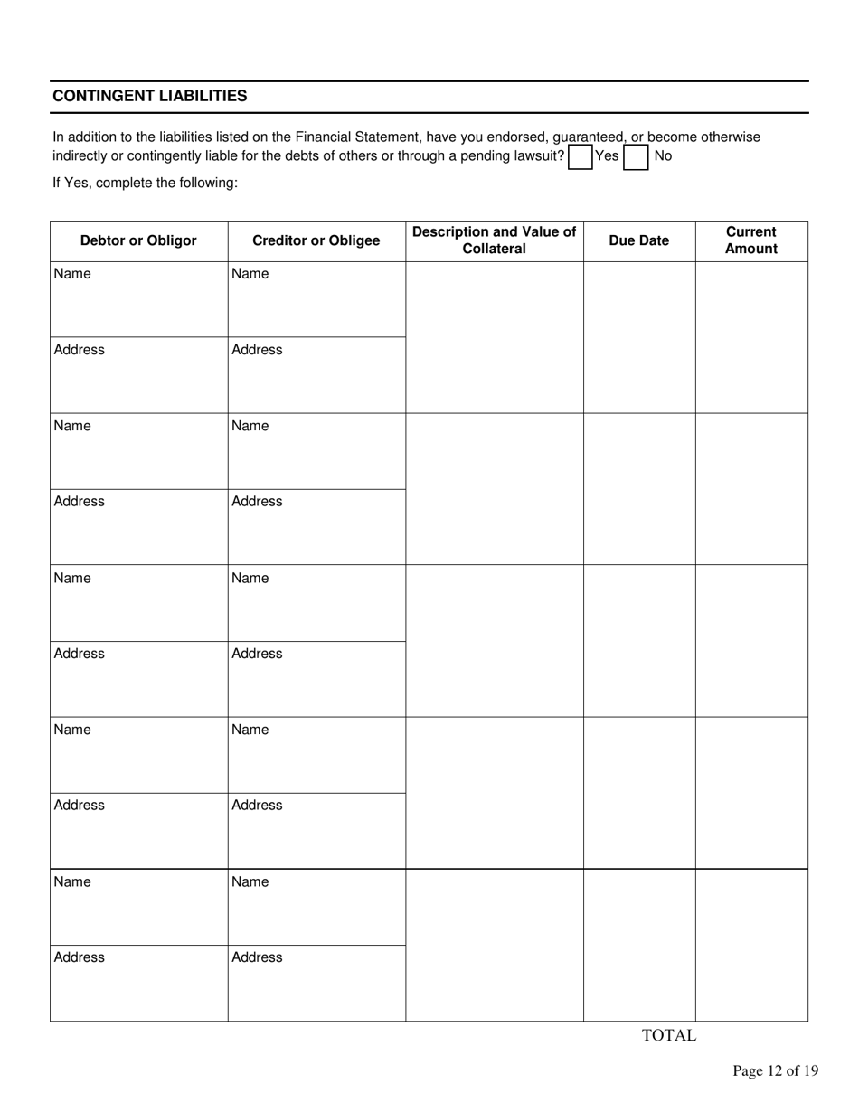 Biographical and Financial Report for Business and Industrial Development Corporations (Bidcos), International Trade and Investment Corporations (Itics), Non-depository Trust Companies, and Uninsured Banks - Connecticut, Page 12