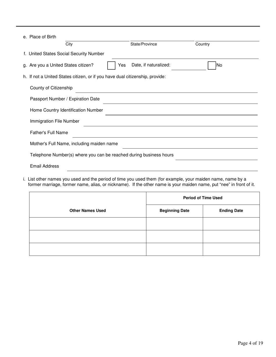Biographical and Financial Report for Business and Industrial Development Corporations (Bidcos), International Trade and Investment Corporations (Itics), Non-depository Trust Companies, and Uninsured Banks - Connecticut, Page 4