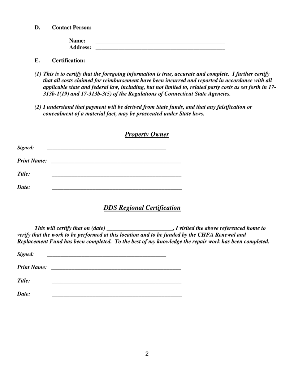 Cost Certification Report - Connecticut, Page 2