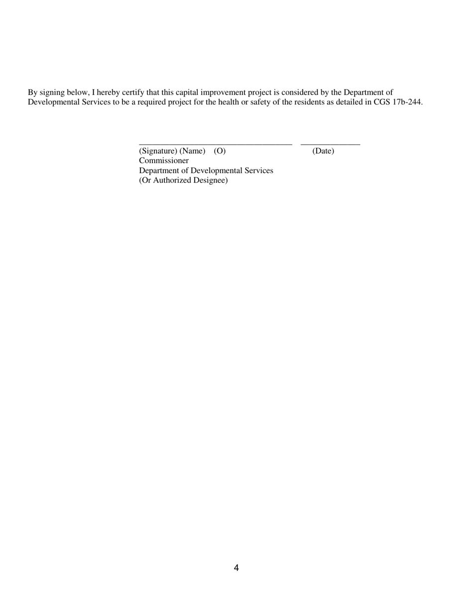 Request for Capital Improvement to Existing Community Living Arrangements - Connecticut, Page 4