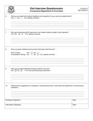 Form CN2401 Exit Interview Questionnaire - Connecticut, Page 2