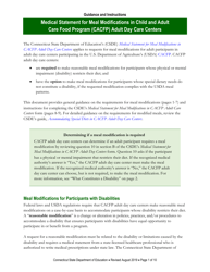Document preview: Instructions for Medical Statement for Meal Modifications in Child and Adult Care Food Program (CACFP) Adult Day Care Centers - Connecticut