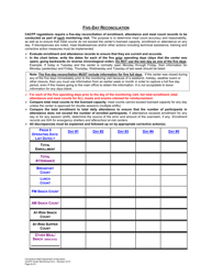 Center Monitoring Review Form - Child and Adult Care Food Program (CACFP) - Connecticut, Page 2