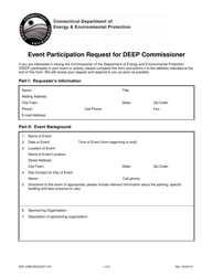 Form DEP-CMM-REQUEST-001 &quot;Event Participation Request for Deep Commissioner&quot; - Connecticut