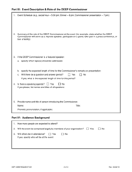 Form DEP-CMM-REQUEST-001 Event Participation Request for Deep Commissioner - Connecticut, Page 2