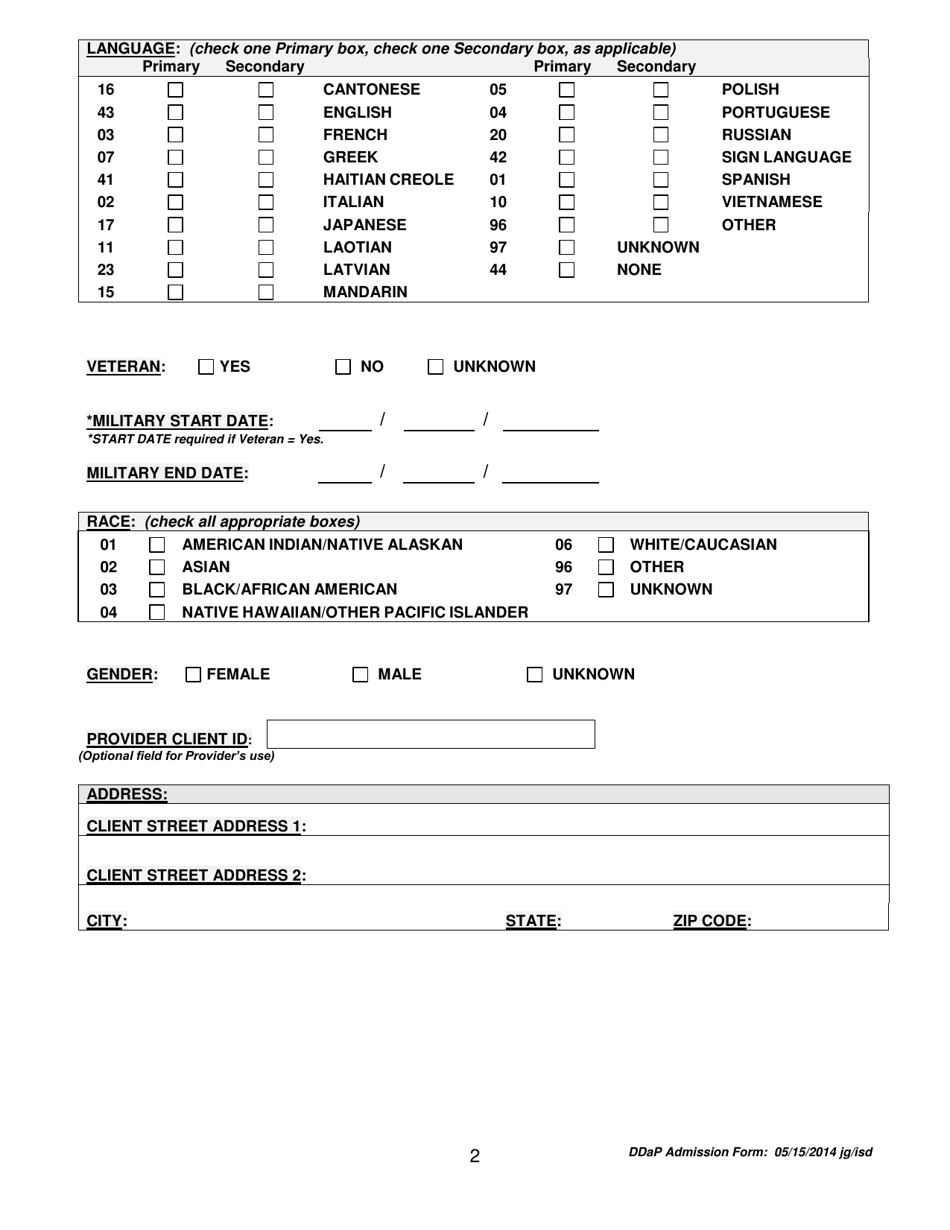 Connecticut Ddap Admission Form Fill Out Sign Online And Download Pdf Templateroller 0879