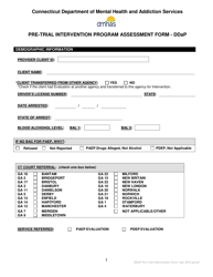 Pre-trial Intervention Program Assessment Form - Ddap - Connecticut