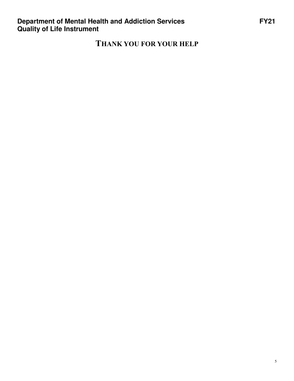 Quality of Life Instrument - Connecticut, Page 5