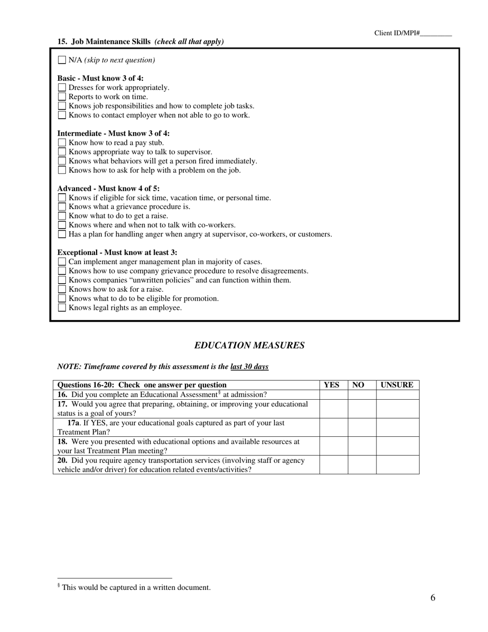 Connecticut Ddap Young Adult Services Employment And Education Measures Survey Fill Out Sign 4167