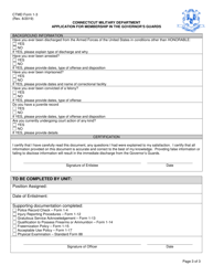 CTMD Form 1-3 Application for Membership in the Governor&#039;s Guards - Connecticut, Page 3