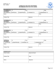 CTMD Form 1-9 Recommendation for State Award - Connecticut, Page 3