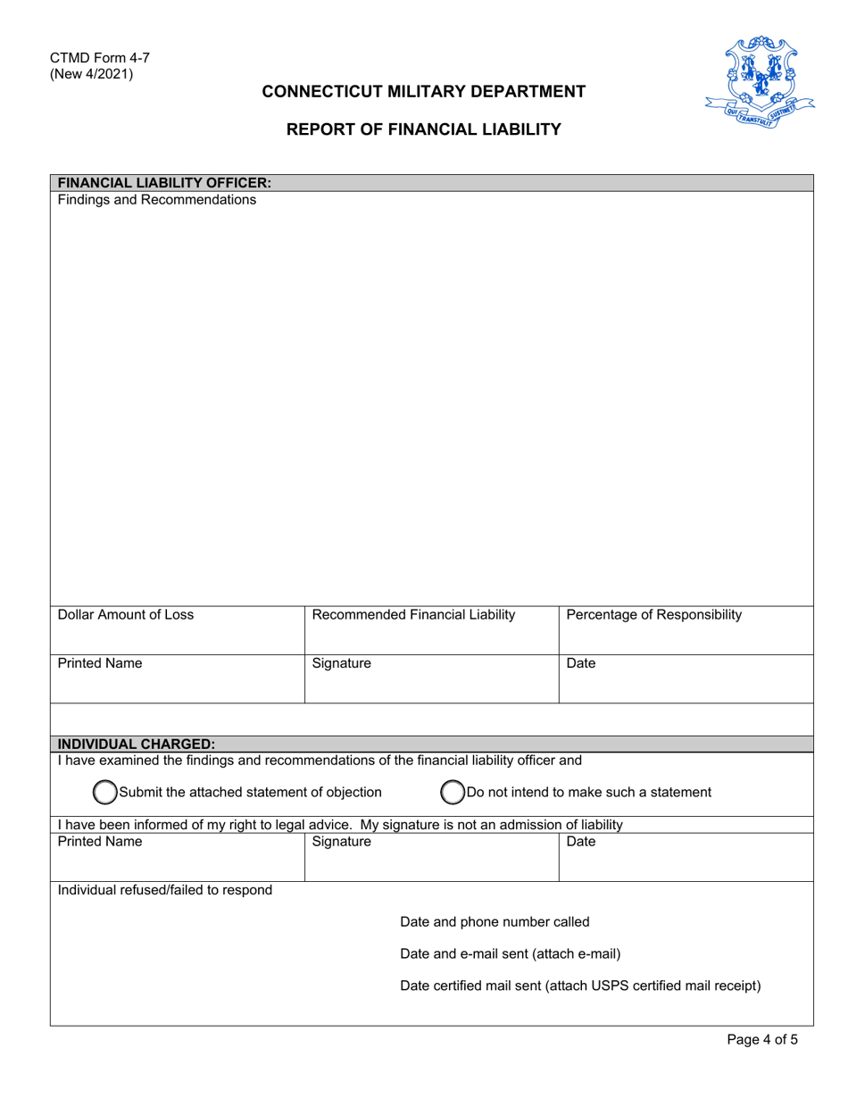 Ctmd Form 4 7 Fill Out Sign Online And Download Fillable Pdf Connecticut Templateroller 3715