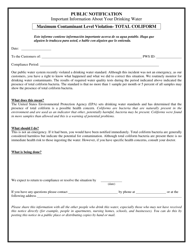 Certification of Compliance Public Notification - Total Coliform Maximum Contaminant Level (Mcl) Violation - Connecticut, Page 2