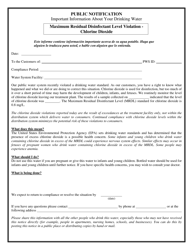 Certification of Compliance Public Notification - Tier 2 Maximum Residual Disinfectant Level (Mrdl) Violation for Chlorine Dioxide - Connecticut, Page 2