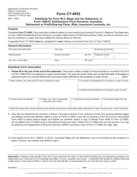 Form CT-4852 &quot;Substitute for Form W-2, Wage and Tax Statement, or Form 1099-r, Distributions From Pensions, Annuities, Retirement or Profit-Sharing Plans, IRAs, Insurance Contracts, Etc.&quot; - Connecticut