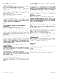 Form CT-8801 Credit for Prior Year Connecticut Minimum Tax for Individuals, Trusts, and Estates - Connecticut, Page 5