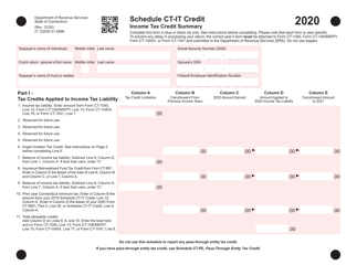 Schedule CT-IT CREDIT Income Tax Credit Summary - Connecticut