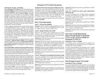 Schedule CT-IT CREDIT Income Tax Credit Summary - Connecticut, Page 3