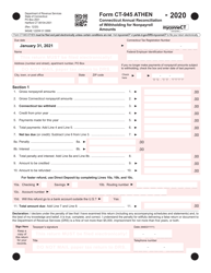 Form CT-945 ATHEN Connecticut Annual Reconciliation of Withholding for Nonpayroll Amounts - Connecticut