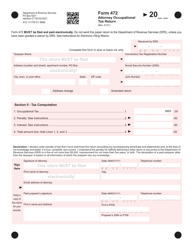 Document preview: Form 472 Attorney Occupational Tax Return - Connecticut
