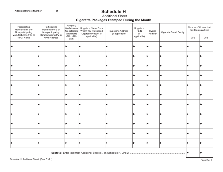 Schedule H Cigarette Packages Stamped During the Month - Connecticut, Page 2