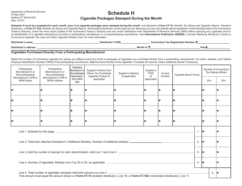 Schedule H Download Printable PDF Or Fill Online Cigarette Packages 