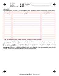 Form AU-736 Motor Vehicle Fuels Tax Refund Claim - Motor Bus, Taxicab and Livery - Connecticut, Page 2