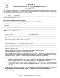 Form TPM-2 &quot;Certification for Listing in the Connecticut Tobacco Directory as of July 1, 2021&quot; - Connecticut, 2021