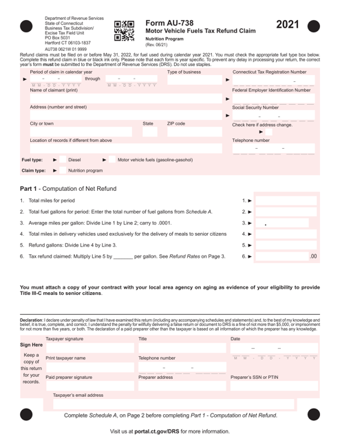 Form AU-738 2021 Printable Pdf
