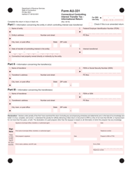 Form AU-331 Connecticut Controlling Interest Transfer Tax - Informational Return - Connecticut