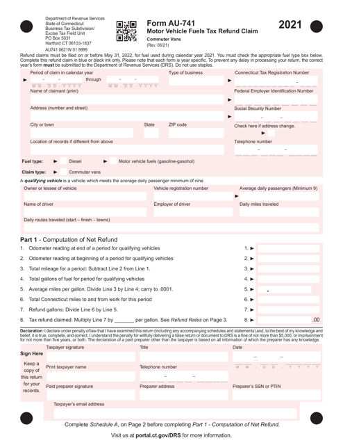 Form AU-741 2021 Printable Pdf