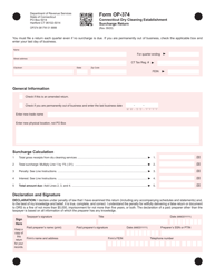 Document preview: Form OP-374 Connecticut Dry Cleaning Establishment Surcharge Return - Connecticut