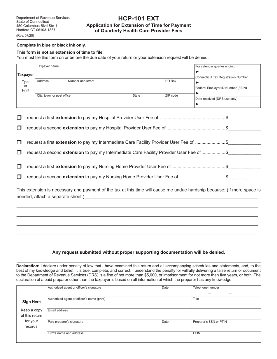 Form Hcp-101 Ext - Fill Out, Sign Online And Download Printable Pdf 