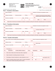 Form AU-330 Connecticut Controlling Interest Transfer Tax Return - Connecticut