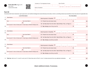 Form AU-330 Connecticut Controlling Interest Transfer Tax Return - Connecticut, Page 5