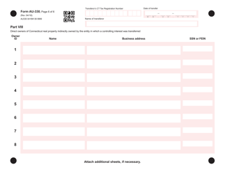 Form AU-330 Connecticut Controlling Interest Transfer Tax Return - Connecticut, Page 6