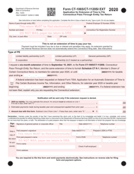 Form CT-1065/CT-1120SI EXT Application for Extension of Time to File Connecticut Pass-Through Entity Tax Return - Connecticut