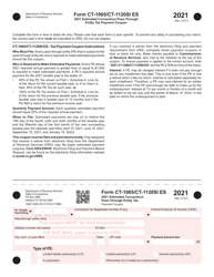 Document preview: Form CT-1065/CT-1120SI ES Estimated Connecticut Pass-Through Entity Tax Payment Coupon - Connecticut, 2021