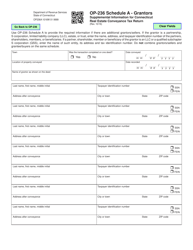 Document preview: Form OP-236 Schedule A Supplemental Information for Connecticut Real Estate Conveyance Tax Return - Grantors - Connecticut
