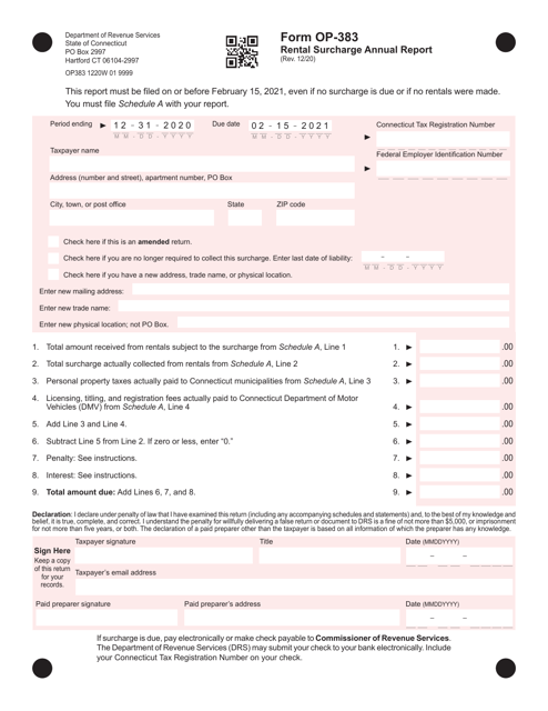 Form OP-383 2020 Printable Pdf