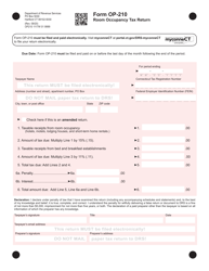 Document preview: Form OP-210 Room Occupancy Tax Return - Connecticut