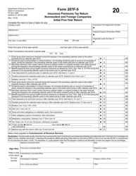 Form 207F-5 Insurance Premiums Tax Return Nonresident and Foreign Companies Initial Five-Year Return - Connecticut