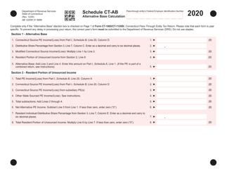 Schedule CT-AB Alternative Base Calculation - Connecticut