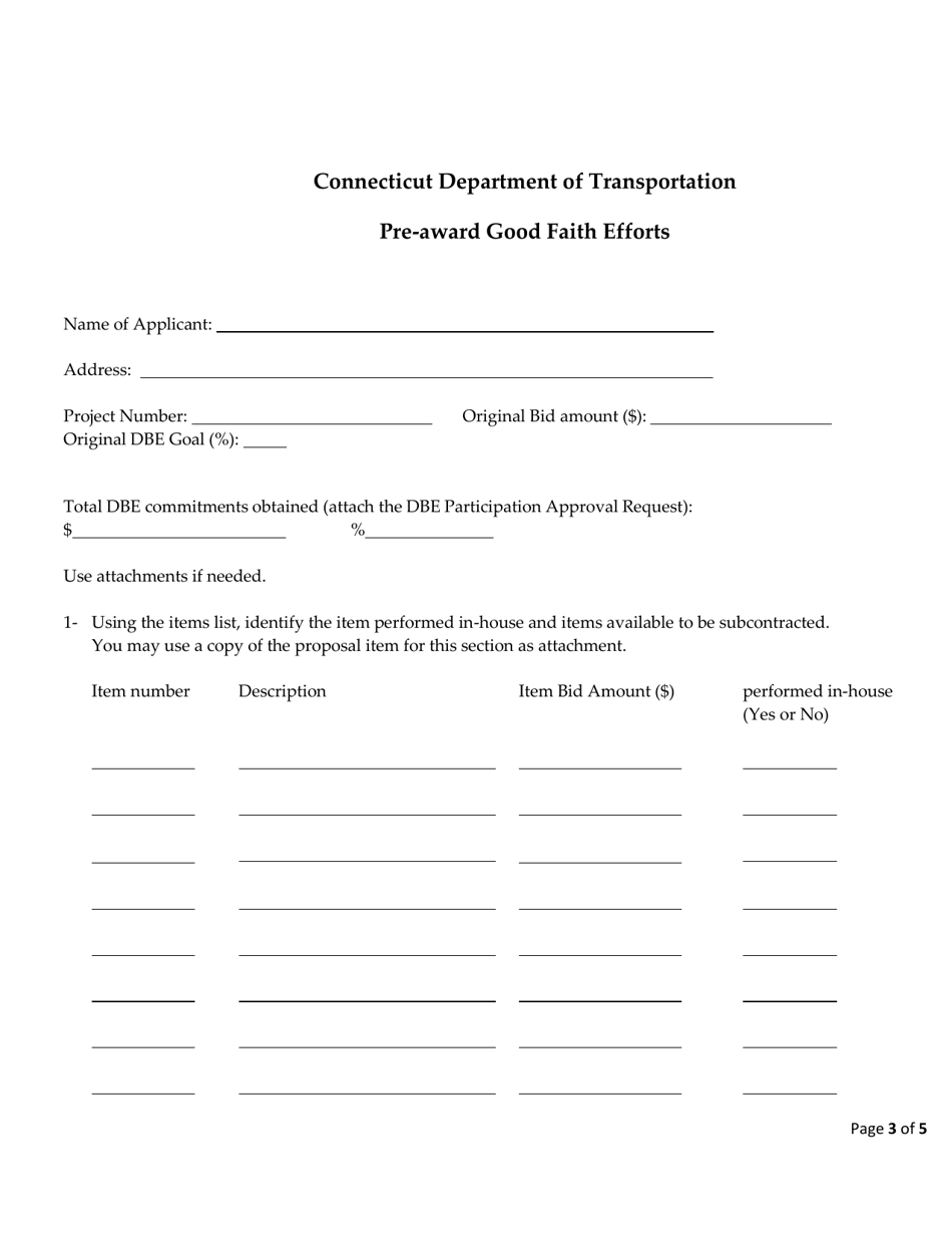 Pre-award Good Faith Efforts - Connecticut, Page 3