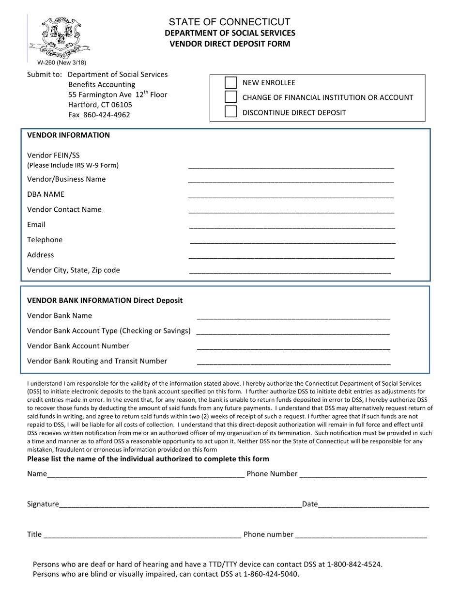 Form W-260 - Fill Out, Sign Online and Download Fillable PDF ...